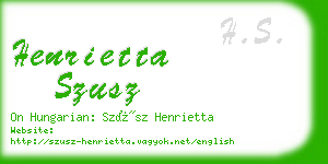 henrietta szusz business card